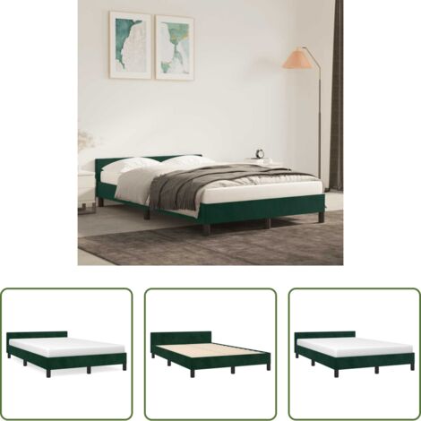 Letto con testiera -  Giroletto senza Materasso Verde Scuro 120x190 cm Velluto