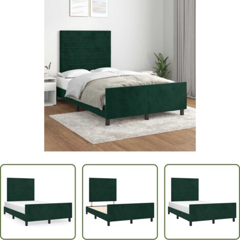 Letto con testiera -  Giroletto senza Materasso Verde Scuro 120x190 cm Velluto