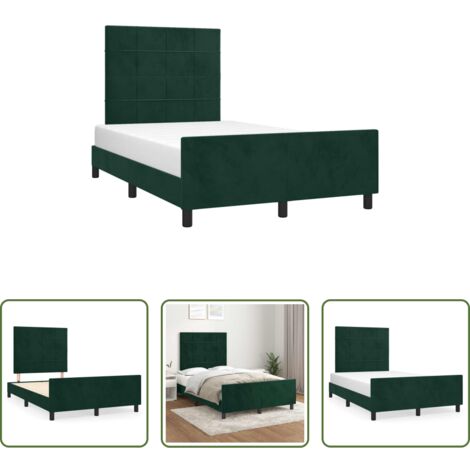 Letto con testiera -  Giroletto senza Materasso Verde Scuro 120x190 cm Velluto