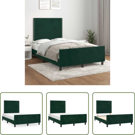 Letto con testiera -  Giroletto senza Materasso Verde Scuro 120x200 cm in Velluto