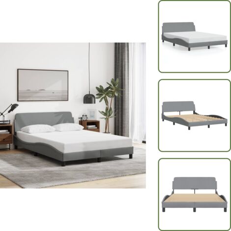 Letto con testiera in tessuto - vidaXL Giroletto Dover Grigio Chiaro 120x200 cm Tessuto - Giroletto grigio chiaro