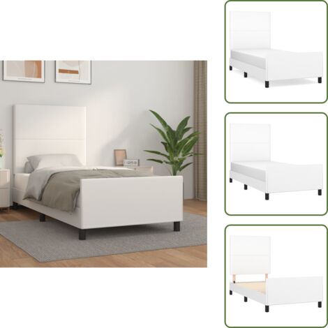 Letto con testiera regolabile - vidaXL Giroletto con Testiera Bianco 80x200 cm in Similpelle - Giroletto in similpelle