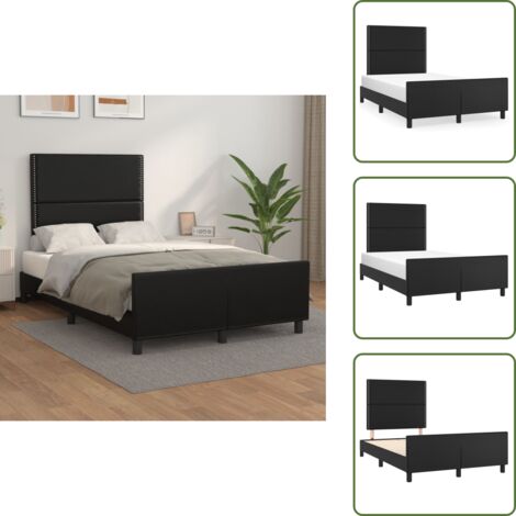 Letto con testiera regolabile - vidaXL Giroletto con Testiera Nero 120x200 cm in Similpelle - Giroletto in similpelle