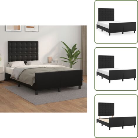 Letto con testiera regolabile - vidaXL Giroletto con Testiera Nero 120x200 cm in Similpelle - Giroletto in similpelle