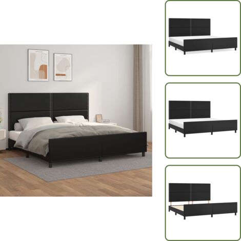 Letto con testiera regolabile - vidaXL Giroletto con Testiera Nero 200x200 cm in Similpelle - Giroletto in similpelle