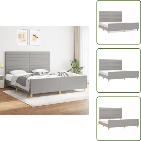 Letto con testiera regolabile - vidaXL Giroletto senza Materasso Grigio Chiaro 180x200 cm Tessuto - Letto con gambe di supporto