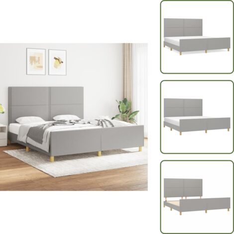 Letto con testiera regolabile - vidaXL Giroletto senza Materasso Grigio Chiaro 180x200 cm Tessuto - Letto con gambe di supporto