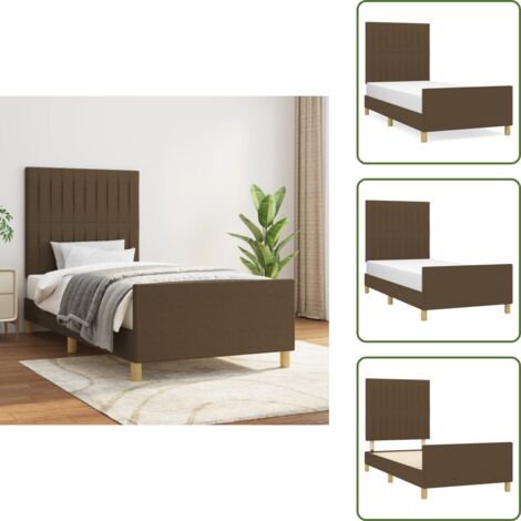Letto con testiera regolabile - vidaXL Giroletto senza Materasso Marrone Scuro 80x200 cm Tessuto - Letto con gambe di supporto