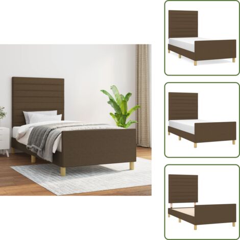 Letto con testiera regolabile - vidaXL Giroletto senza Materasso Marrone Scuro 90x190 cm Tessuto - Letto con gambe di supporto