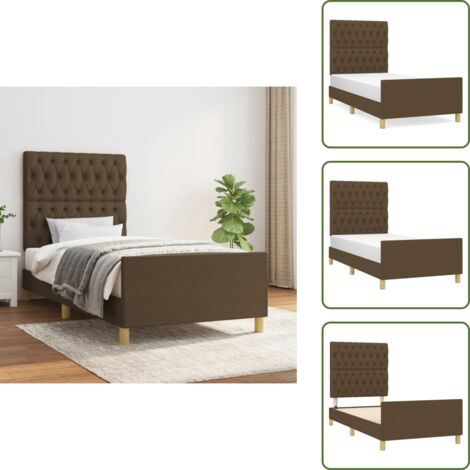 Letto con testiera regolabile - vidaXL Giroletto senza Materasso Marrone Scuro 90x190 cm Tessuto - Letto con gambe di supporto