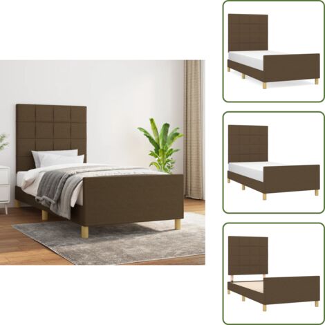 Letto con testiera regolabile - vidaXL Giroletto senza Materasso Marrone Scuro 90x190 cm Tessuto - Letto con gambe di supporto