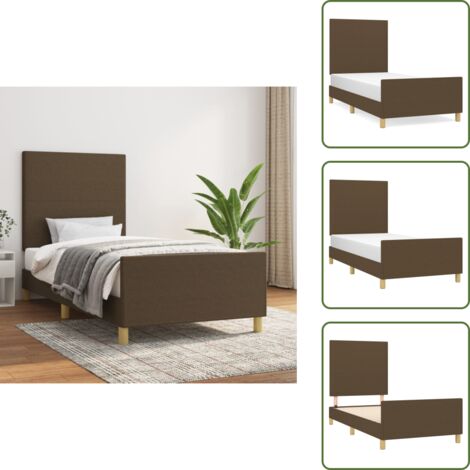 Letto con testiera regolabile - vidaXL Giroletto senza Materasso Marrone Scuro 90x190 cm Tessuto - Letto con gambe di supporto
