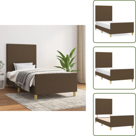 Letto con testiera regolabile - vidaXL Giroletto senza Materasso Marrone Scuro 90x200 cm Tessuto - Giroletto con pediera