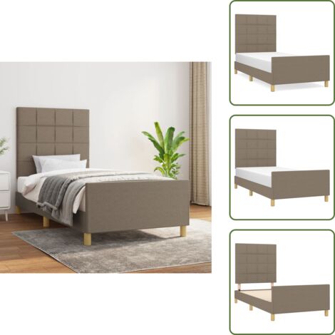 Letto con testiera regolabile - vidaXL Giroletto senza Materasso Tortora 80x200 cm Tessuto - Letto con gambe di supporto