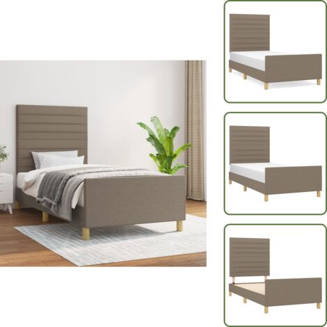 Letto con testiera regolabile - vidaXL Giroletto senza Materasso Tortora 80x200 cm Tessuto - Letto con gambe di supporto