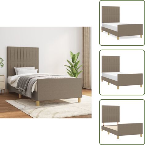 Letto con testiera regolabile - vidaXL Giroletto senza Materasso Tortora 80x200 cm Tessuto - Letto con gambe di supporto