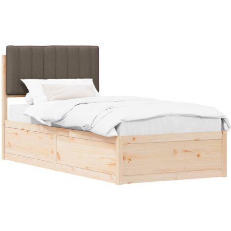 Letto con Testiera Rivestita Talpa 90 x 200 cm Pino massello vidaXL