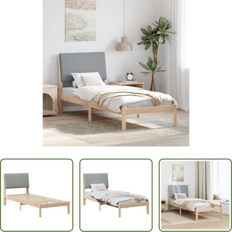 Letto con testiera -  Struttura del Letto Marrone e grigio chiaro 80 x 200 cm