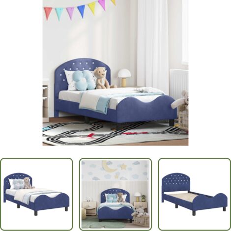 Letto con testiera -  Struttura letto bambini con testata Blu Polizia 80 x 160 cm