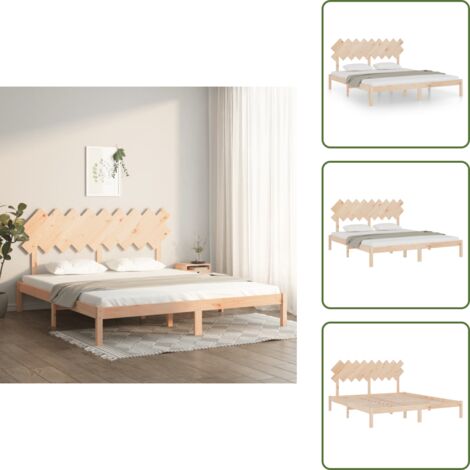 Letto con testiera - vidaXL Giroletto 180x200 cm Super King in Legno Massello - Letto in compensato