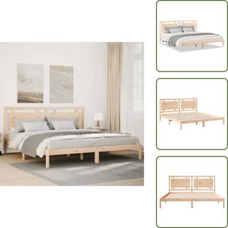 Letto con testiera - vidaXL Giroletto Extra Lungo senza Materasso 180x210 cm Legno Massello -