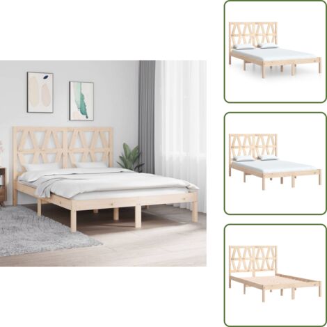 Letto con testiera - vidaXL Giroletto in Legno Massello di Pino 140x200 cm - Letto in pino