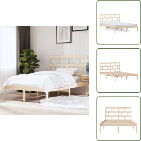 Letto con testiera - vidaXL Giroletto in Legno Massello di Pino 140x200 cm - Letto in pino