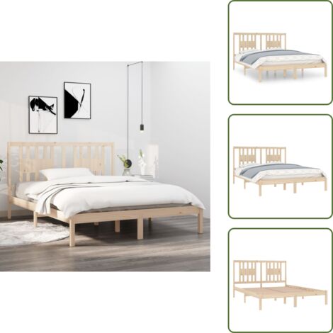Letto con testiera - vidaXL Giroletto in Legno Massello di Pino 160x200 cm - Letto in pino