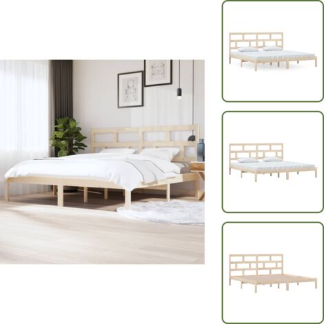 Letto con testiera - vidaXL Giroletto in Legno Massello di Pino 200x200 cm - Letto in pino