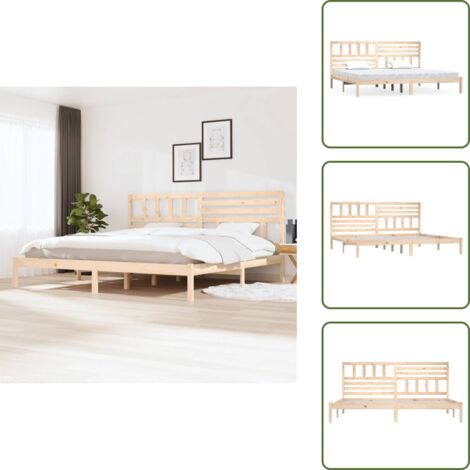 Letto con testiera - vidaXL Giroletto in Legno Massello di Pino 200x200 cm - Letto in pino