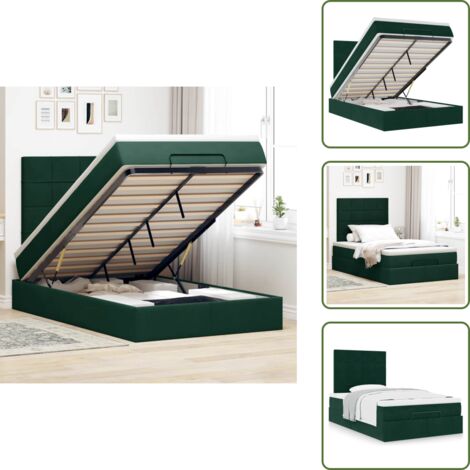 Letto con testiera - vidaXL Struttura Letto Pouf con Materassi 120x190 cm Velluto - Materasso con supporto personalizzato