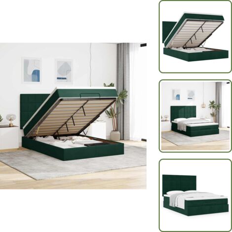 Letto con testiera - vidaXL Struttura Letto Pouf con Materassi 140x200 cm in Velluto - Materasso con supporto personalizzato