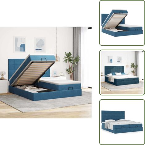Letto con testiera - vidaXL Struttura Letto Pouf con Materassi 160x200 cm Velluto - Letto matrimoniale