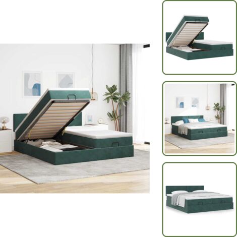 Letto con testiera - vidaXL Struttura Letto Pouf con Materassi 180x200 cm Velluto - Materasso con supporto personalizzato