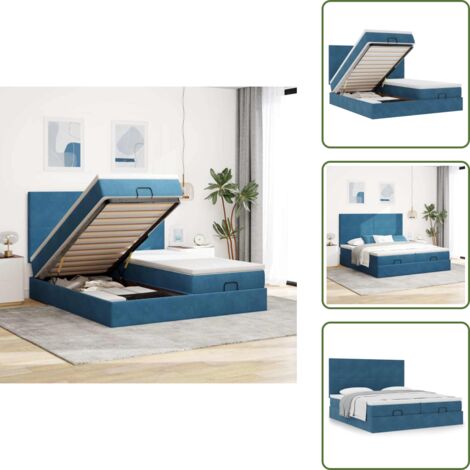Letto con testiera - vidaXL Struttura Letto Pouf con Materassi 180x200 cm Velluto - Materasso con supporto personalizzato
