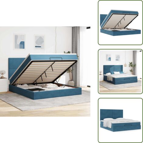 Letto con testiera - vidaXL Struttura Letto Pouf con Materassi 180x200 cm Velluto - Materasso morbido