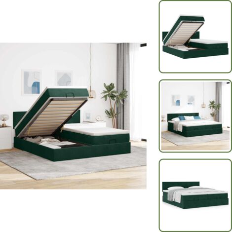 Letto con testiera - vidaXL Struttura Letto Pouf con Materassi 200x200 cm Velluto - Letto con vano portaoggetti