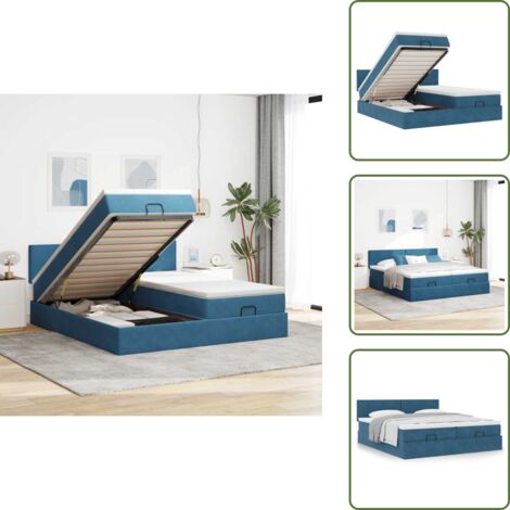 Letto con testiera - vidaXL Struttura Letto Pouf con Materassi 200x200 cm Velluto - Letto con vano portaoggetti