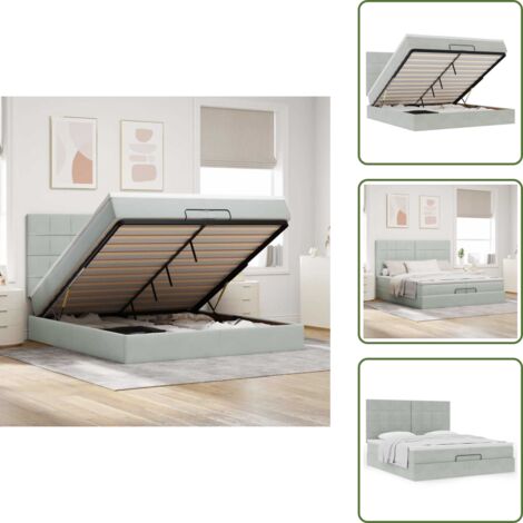 Letto con testiera - vidaXL Struttura Letto Pouf con Materassi 200x200 cm Velluto - Materasso insacchettato