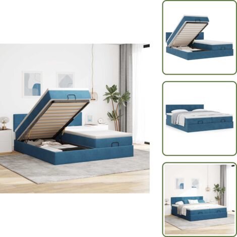 Letto con testiera - vidaXL Struttura Letto Pouf con Materassi 200x200 cm Velluto - Materasso morbido