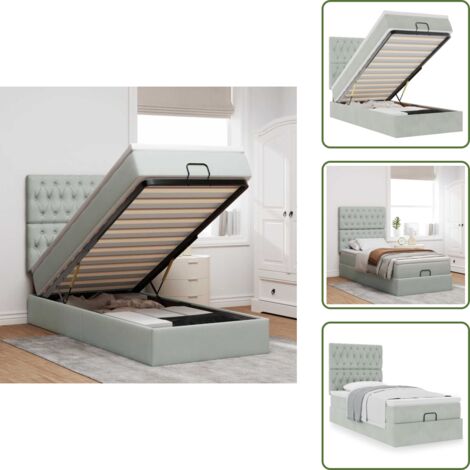 Letto con testiera - vidaXL Struttura Letto Pouf con Materassi 90x190 cm in Velluto - Materasso con supporto personalizzato