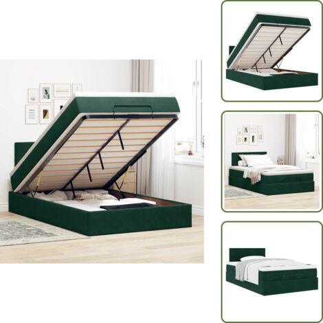 Letto con testiera - vidaXL Struttura Letto Pouf con Materasso 120x200 cm Velluto - Materasso con supporto personalizzato