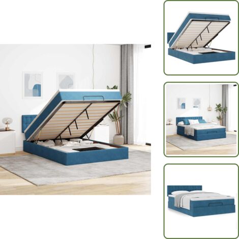 Letto con testiera - vidaXL Struttura Letto Pouf con Materasso 140x190 cm in Velluto - Materasso con supporto personalizzato