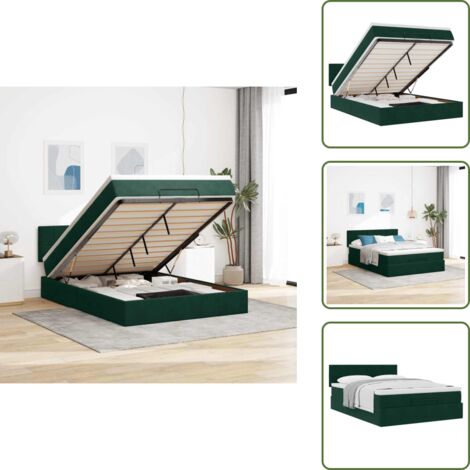 Letto con testiera - vidaXL Struttura Letto Pouf con Materasso 140x200 cm in Velluto - Materasso con supporto personalizzato