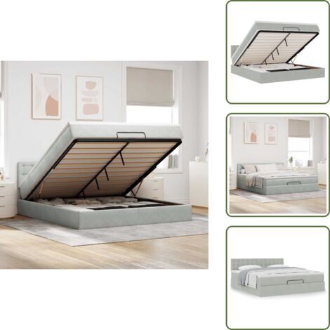 Letto con testiera - vidaXL Struttura Letto Pouf con Materasso 160x200 cm in Velluto - Materasso con supporto personalizzato
