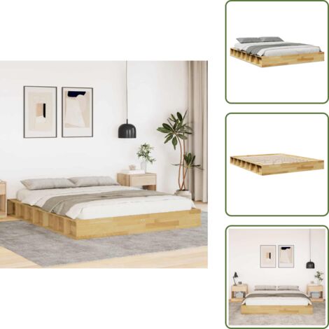 Letto con vani - vidaXL Struttura Letto Senza Materasso 150x200 cm in Legno di Rovere - Letto per camera da letto