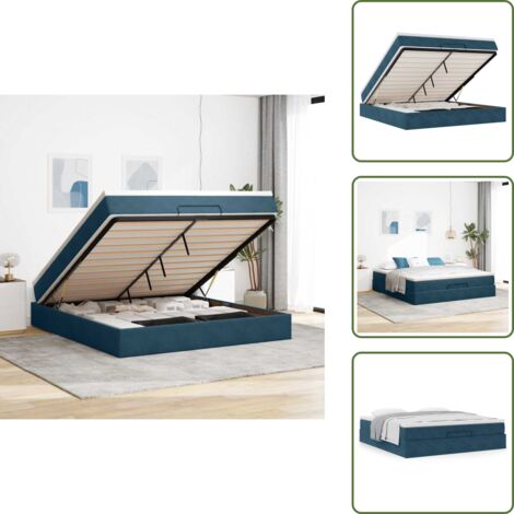 Letto con vano portaoggetti - vidaXL Struttura Letto Pouf con Materasso 160x200 cm in Velluto - Materasso morbido