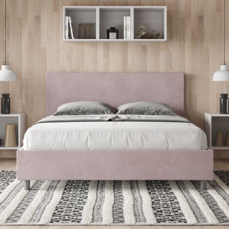 Letto contenitore da 160x190 in microfibra glicine Adele