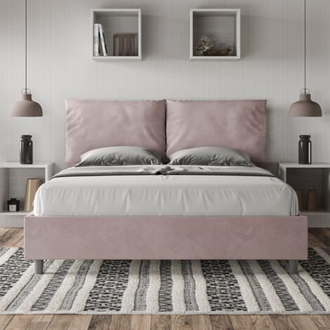 Letto contenitore da 160x190 in microfibra glicine Antea