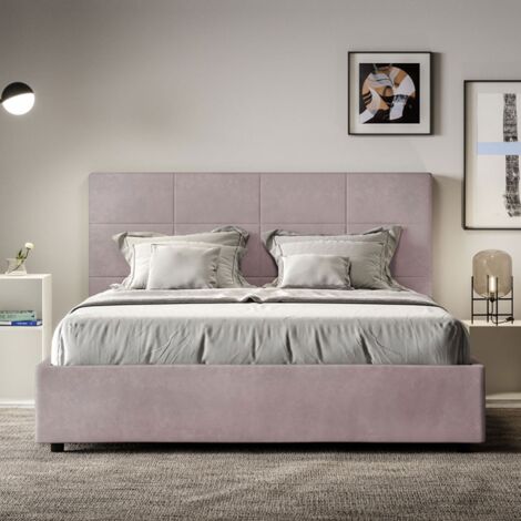 Letto contenitore da 160x190 in microfibra glicine Mika